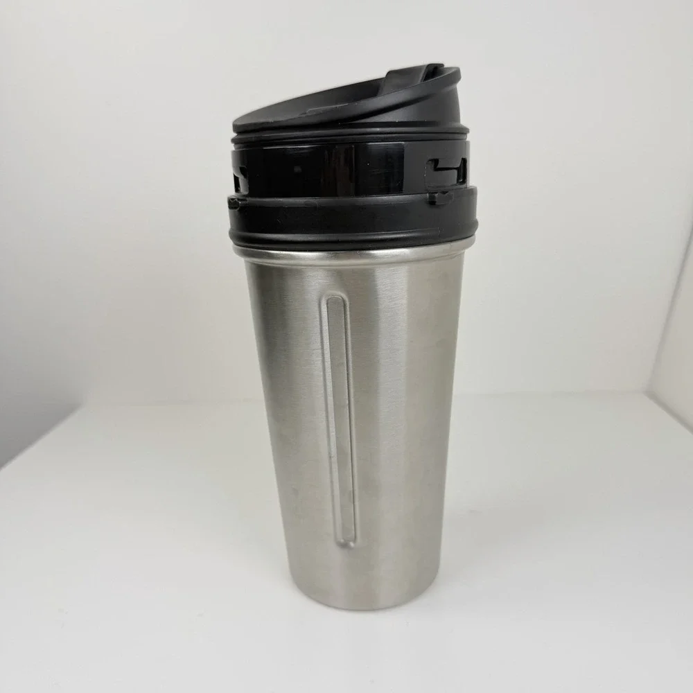Nutri Ninja Stainless Steel Blender Cup Travel To Go Tumbler w/ Lid 16 oz